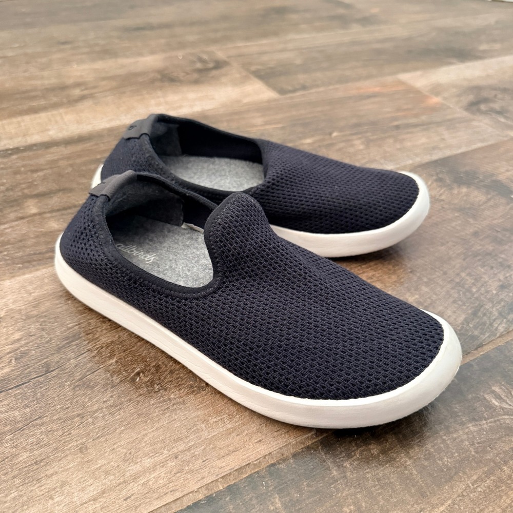 Allbirds Womens Tree Loungers Minimalist Slip On Sneakers, Navy, 8